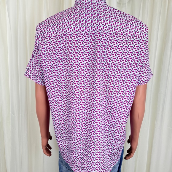 Men's TailorByrd Watermelon Print Short Sleeves Shirt Size Large - Picture 9 of 14